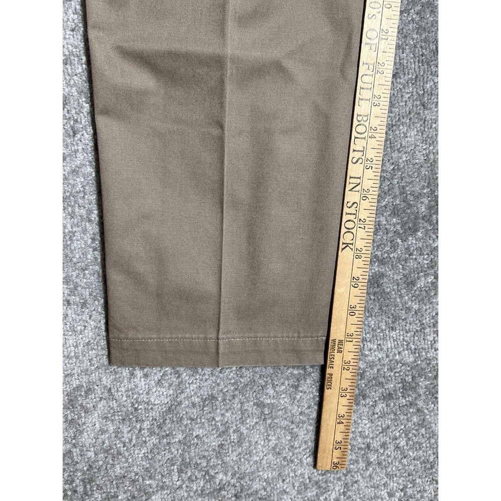 Vintage Haggar Casuals Pleated Chino Pants Men Sz 34x32 Brown Cotton Pockets USA - Picture 9 of 10